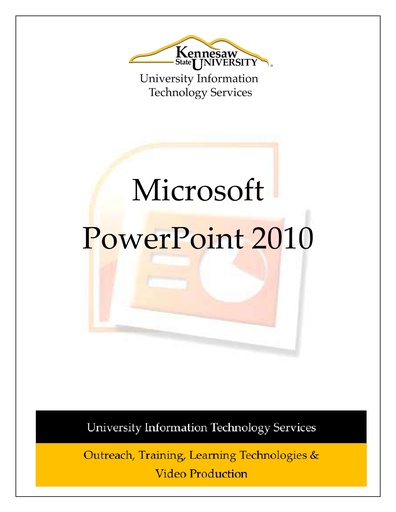 Powerpoint 2010 creating a presentation